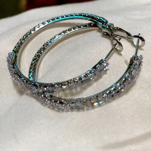 CZ hoop earrings